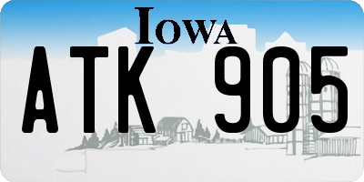 IA license plate ATK905