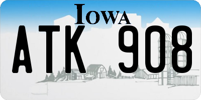 IA license plate ATK908