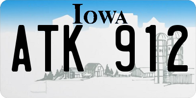 IA license plate ATK912