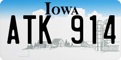 IA license plate ATK914
