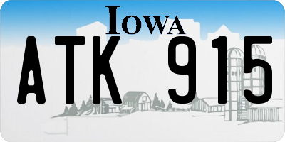 IA license plate ATK915
