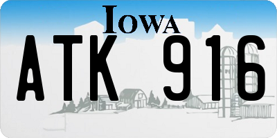 IA license plate ATK916