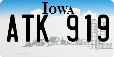 IA license plate ATK919