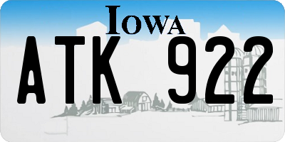 IA license plate ATK922