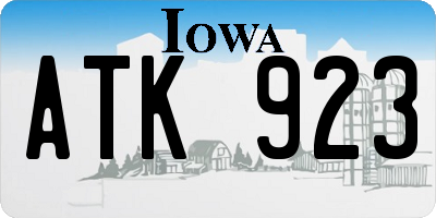 IA license plate ATK923