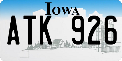 IA license plate ATK926
