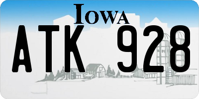 IA license plate ATK928