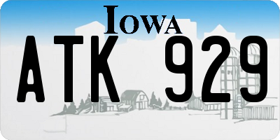 IA license plate ATK929