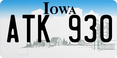 IA license plate ATK930