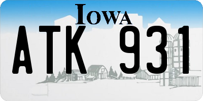 IA license plate ATK931