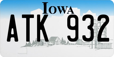IA license plate ATK932