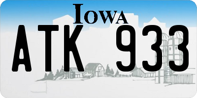 IA license plate ATK933