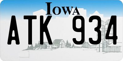 IA license plate ATK934