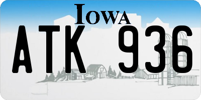 IA license plate ATK936