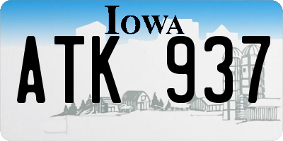 IA license plate ATK937