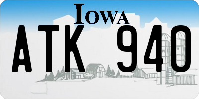 IA license plate ATK940