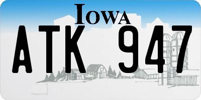 IA license plate ATK947