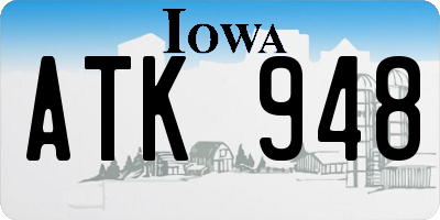IA license plate ATK948