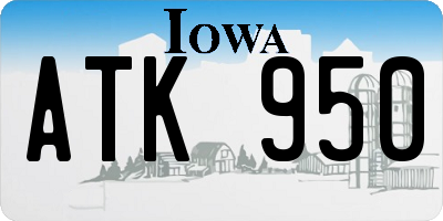 IA license plate ATK950