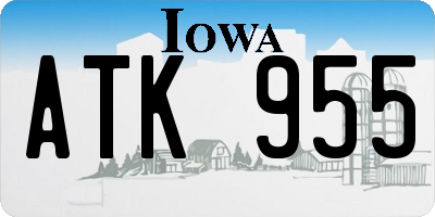 IA license plate ATK955