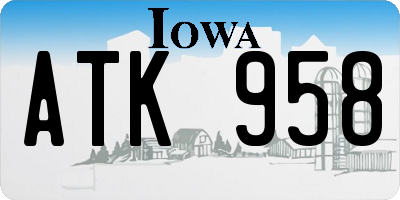IA license plate ATK958