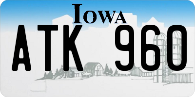 IA license plate ATK960