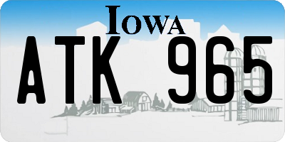 IA license plate ATK965