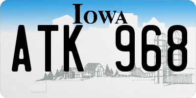 IA license plate ATK968