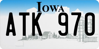 IA license plate ATK970