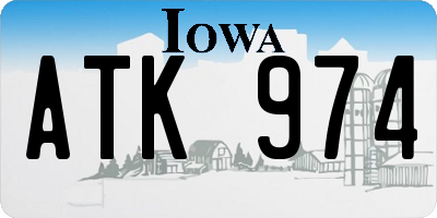 IA license plate ATK974