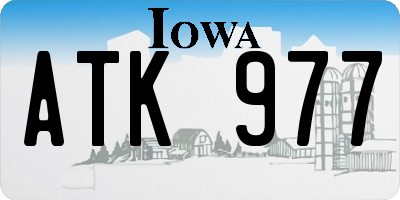 IA license plate ATK977