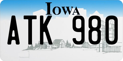 IA license plate ATK980