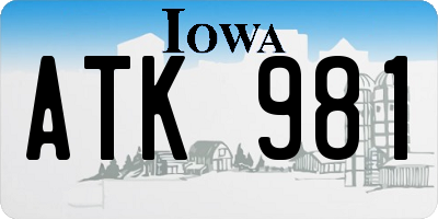IA license plate ATK981