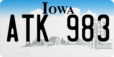 IA license plate ATK983