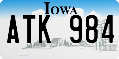 IA license plate ATK984
