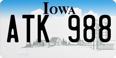 IA license plate ATK988