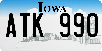 IA license plate ATK990