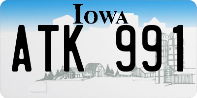 IA license plate ATK991
