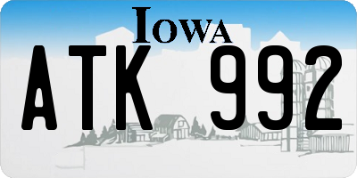 IA license plate ATK992