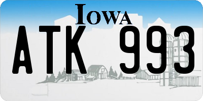 IA license plate ATK993