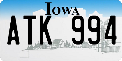 IA license plate ATK994