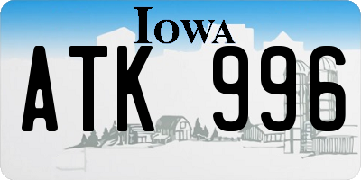 IA license plate ATK996