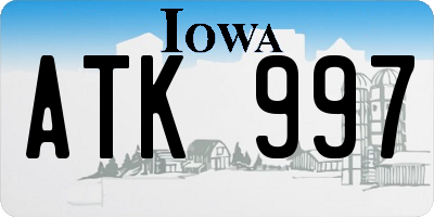 IA license plate ATK997