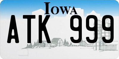 IA license plate ATK999
