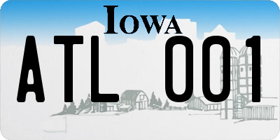 IA license plate ATL001