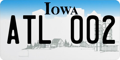 IA license plate ATL002