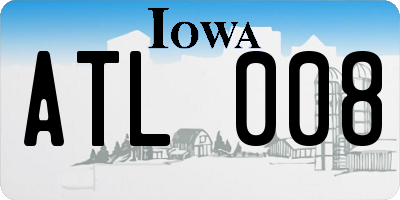 IA license plate ATL008