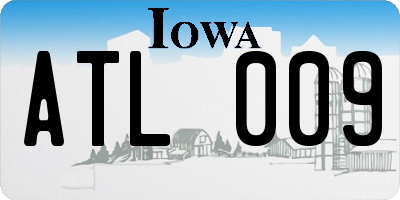 IA license plate ATL009