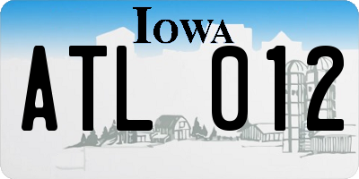 IA license plate ATL012