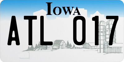 IA license plate ATL017